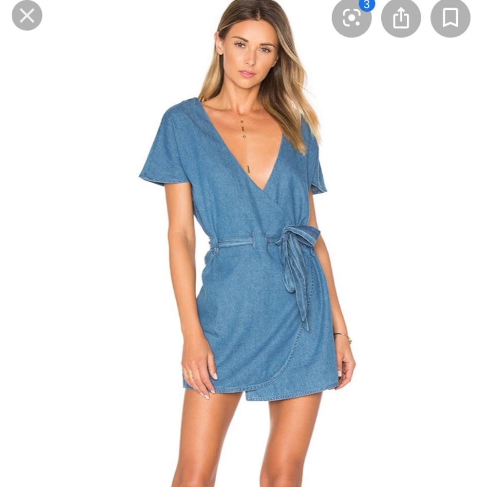 Tularosa denim wrap dress (Didion dress) medium